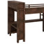 Lit mezzanine en bois avec garde-robe et bureau, tête de lit avec rangement et port USB-1127660445
