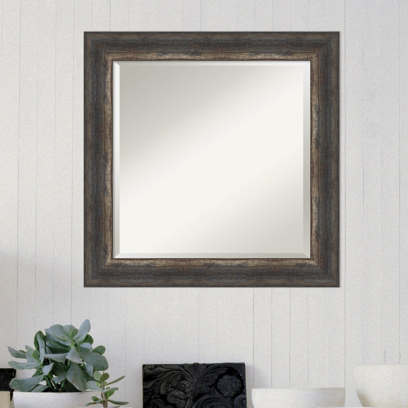 Miroir mural de salle de bain Roulston, Gris anthracite, 25 po x 25 po