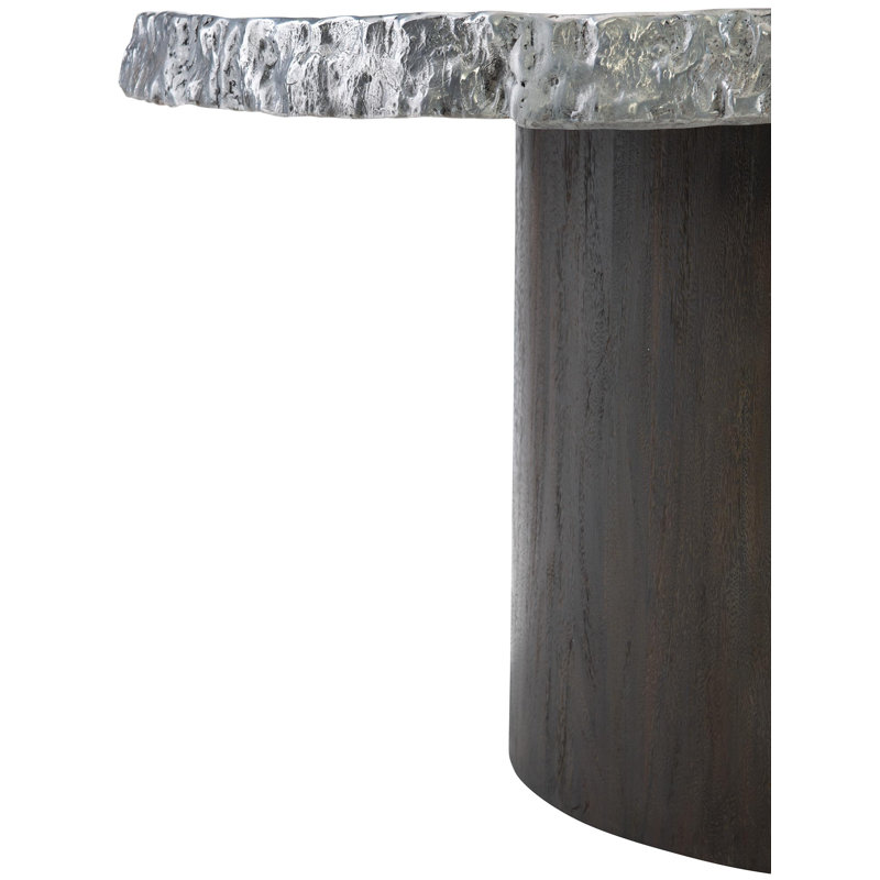 Cahill Round Reclaimed Wood Dining Table with Aluminum Top
