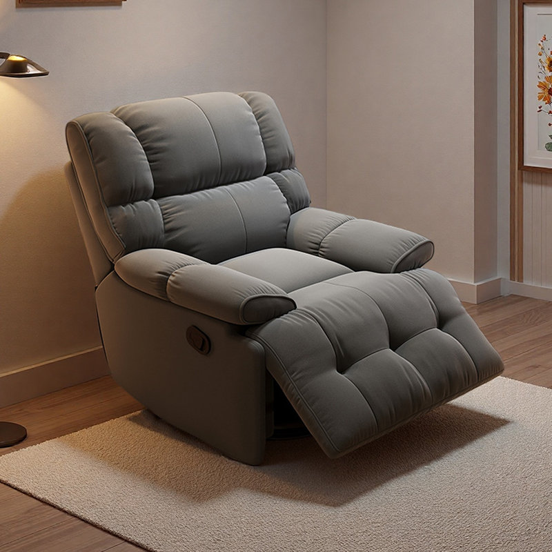 Single Manual Living Room 360° Swivel Recliner, Dark Gray