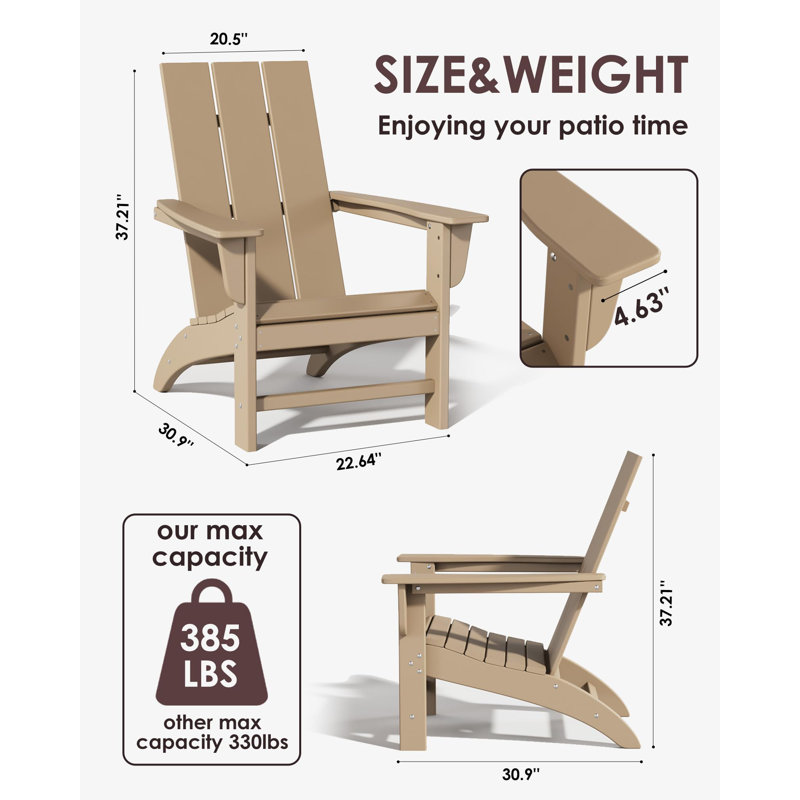 Atchison Outdoor Adirondack Chair, Weathered Wood