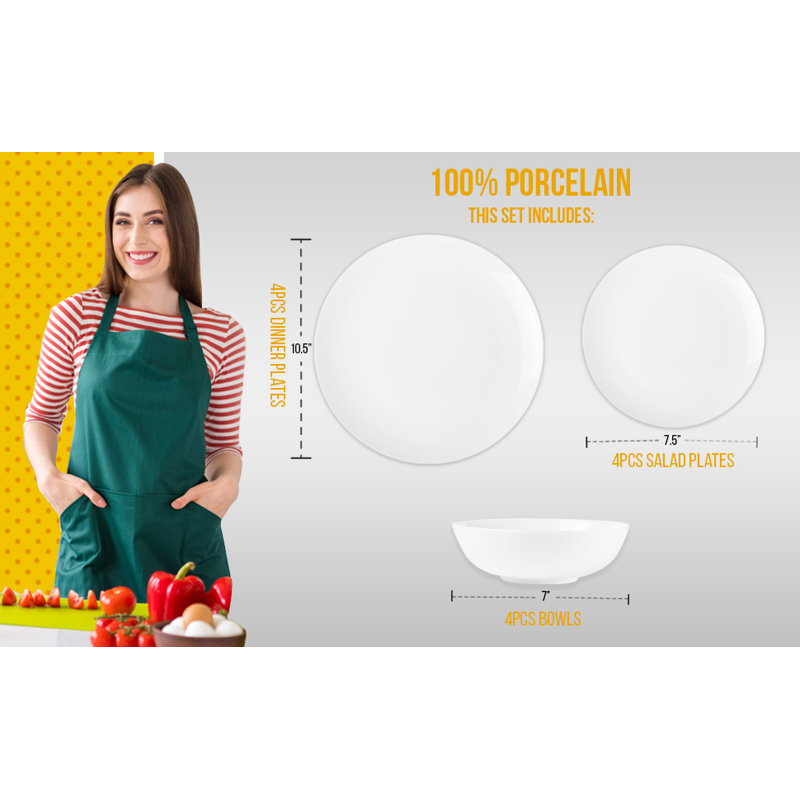 Service de table en porcelaine Ebern Designs Kinzee - Service pour 4