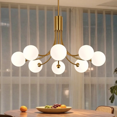 8-light Dimmable Chandelier, Sputnik Chandelier, Brass Chandelier, Modern Chandelier For Dining Room