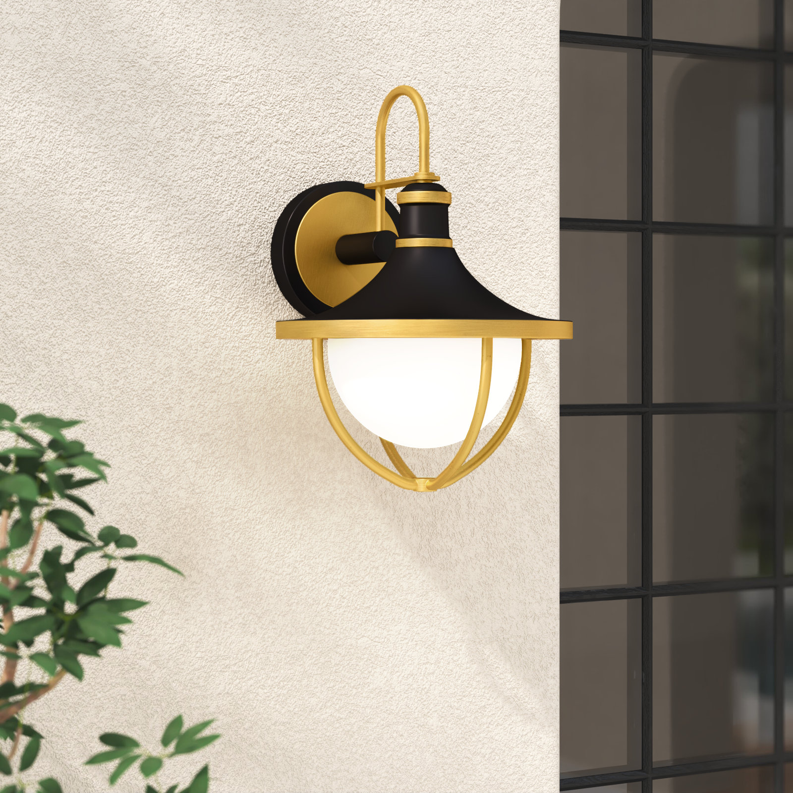 Avangeline Outdoor Wall Lantern, 13.5" H x 9.75" W x 11" D