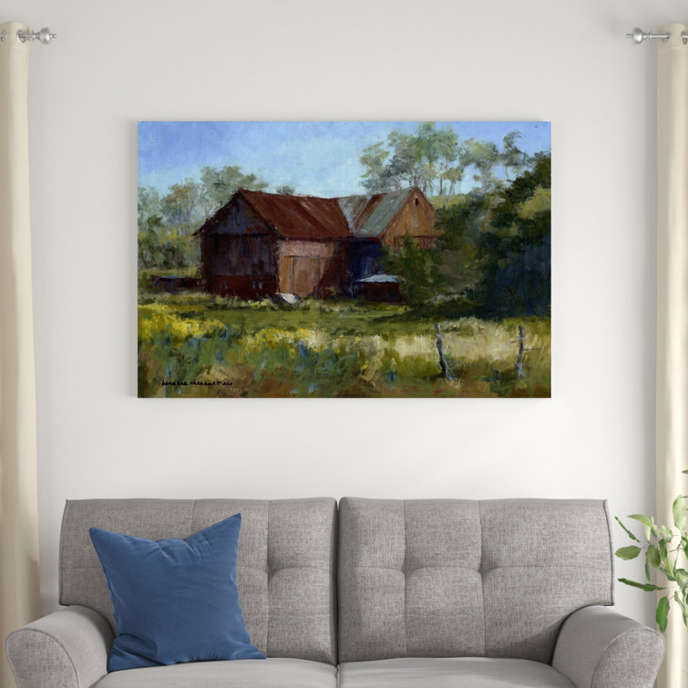 Red Barrel Studio® Amish Country Barn On Canvas Painting | Wayfair