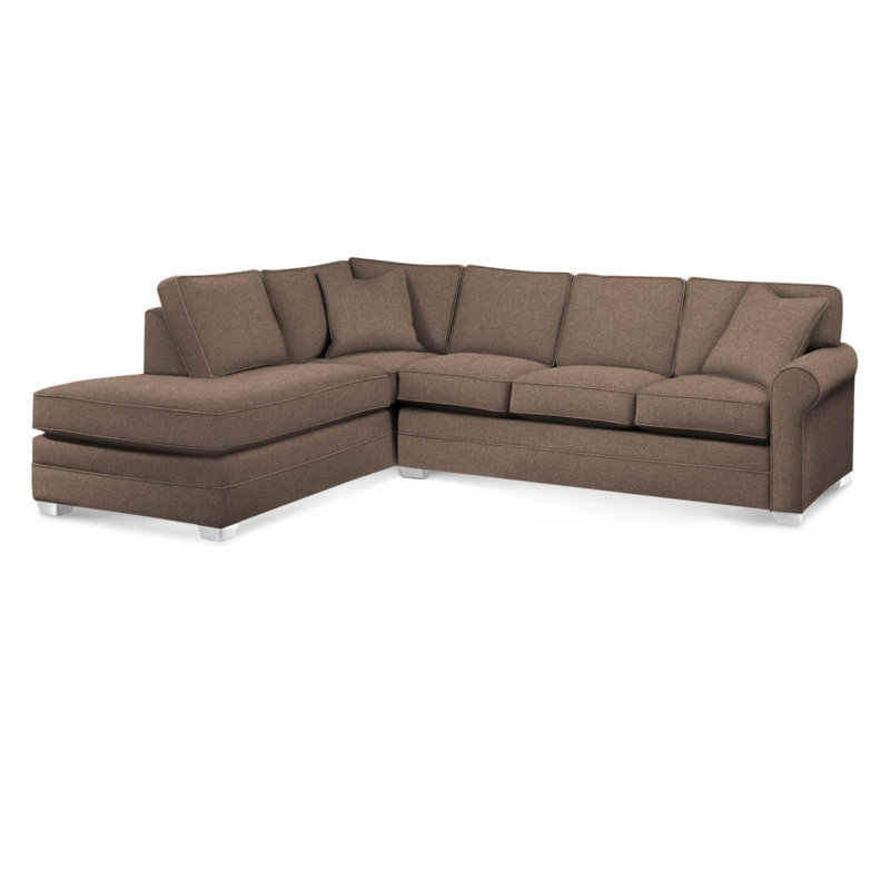 Bedford Upholstered Sectional, Frost White Finish, Left Hand Facing, Elite Ash; 0321-83