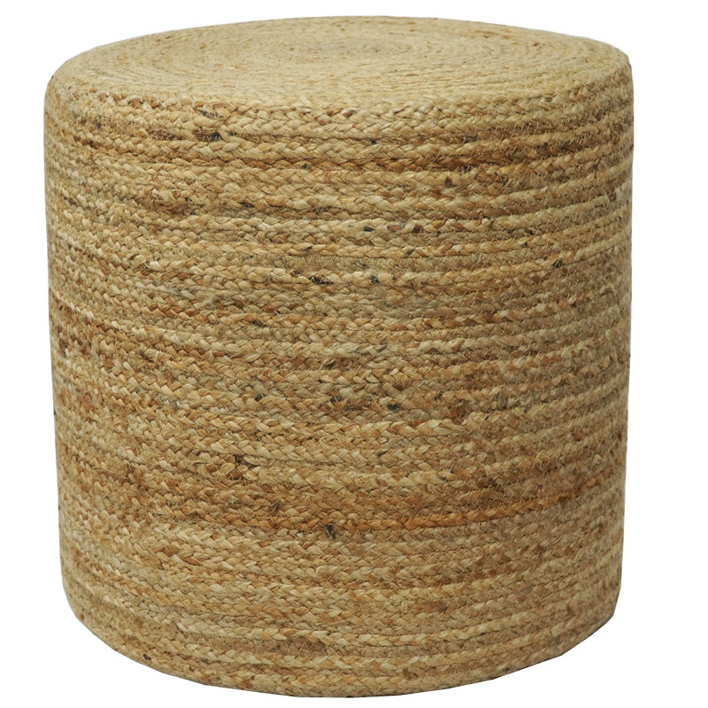 Pouf rond en jute tressé à la main en fibre naturelle