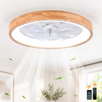 Ventilateur de plafond réversible de style ferme moderne avec cage, éclairage DEL à intensité variable et télécommande