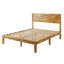 Cadre de lit plateforme en bois massif de style Mid-Century avec tête de lit haute et lattes de bois-2101548224