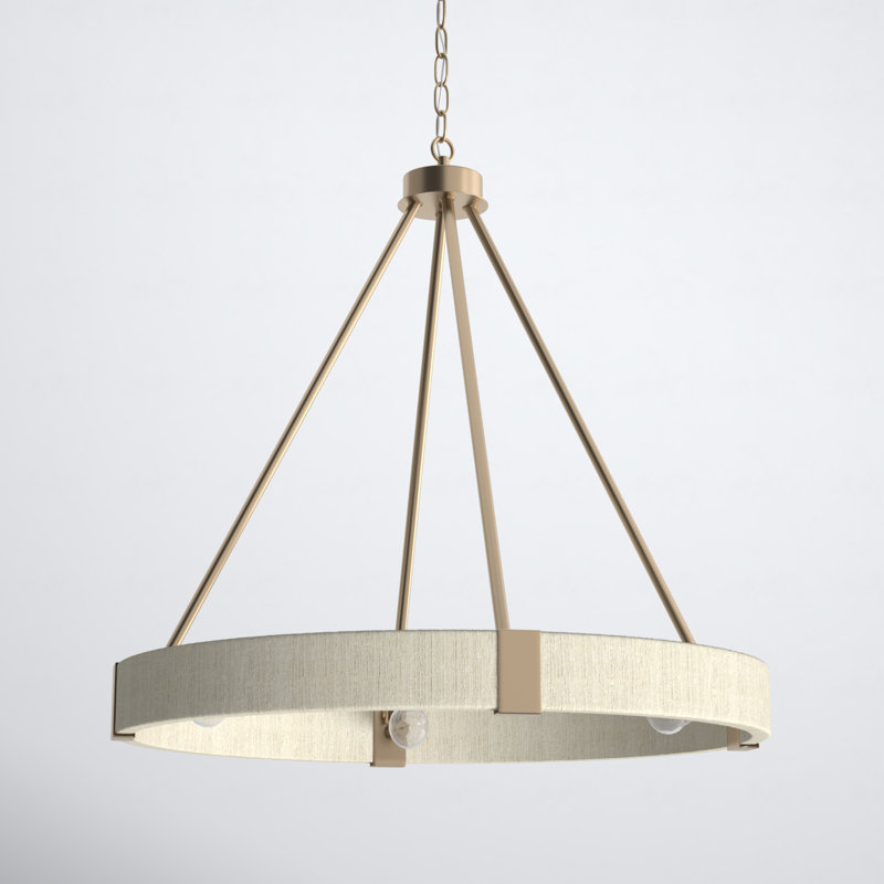 Dorrin Dimmable Wagon Wheel Chandelier, 25.5" H x 26" W