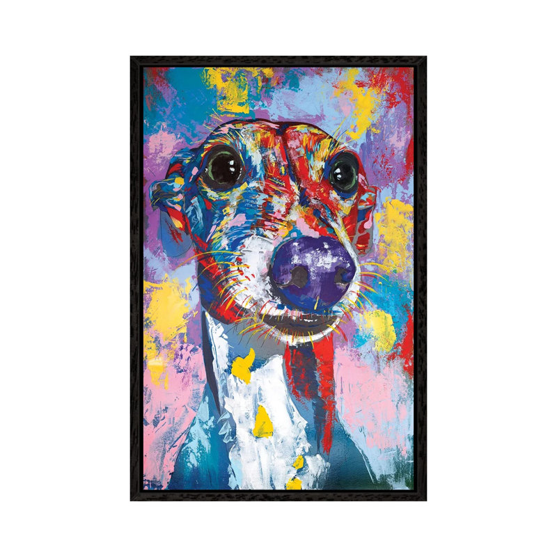 Italian Greyhound III by Tadaomi Kawasaki - Print on Canvas, 66.04cm H x 45.72cm W x 3.81cm D, Black Floater Framed