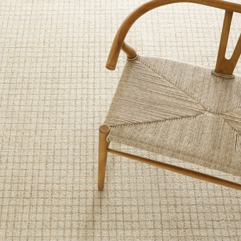 Conall Natural Hand Micro Hooked Wool Rug, Rectangle 7'6" x 9'6"