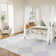 Simple Fresh Square Pattern Non-Slip Bottom Cotton Fabric Light Blue Carpet Fringed Area Rug