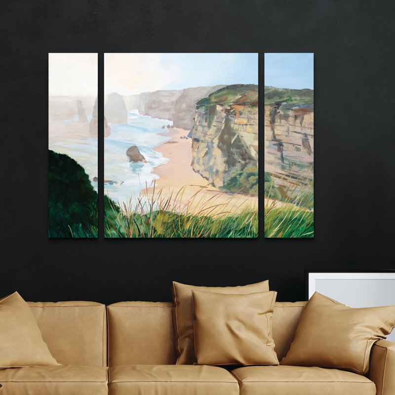 Ensemble de 3 panneaux muraux - Meredith Howse «Victoria», art mural sur toile pour le salon, la chambre à coucher ou le bureau 