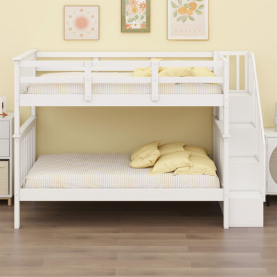 Bunk Bed With Storage Stairway And Guard Rail