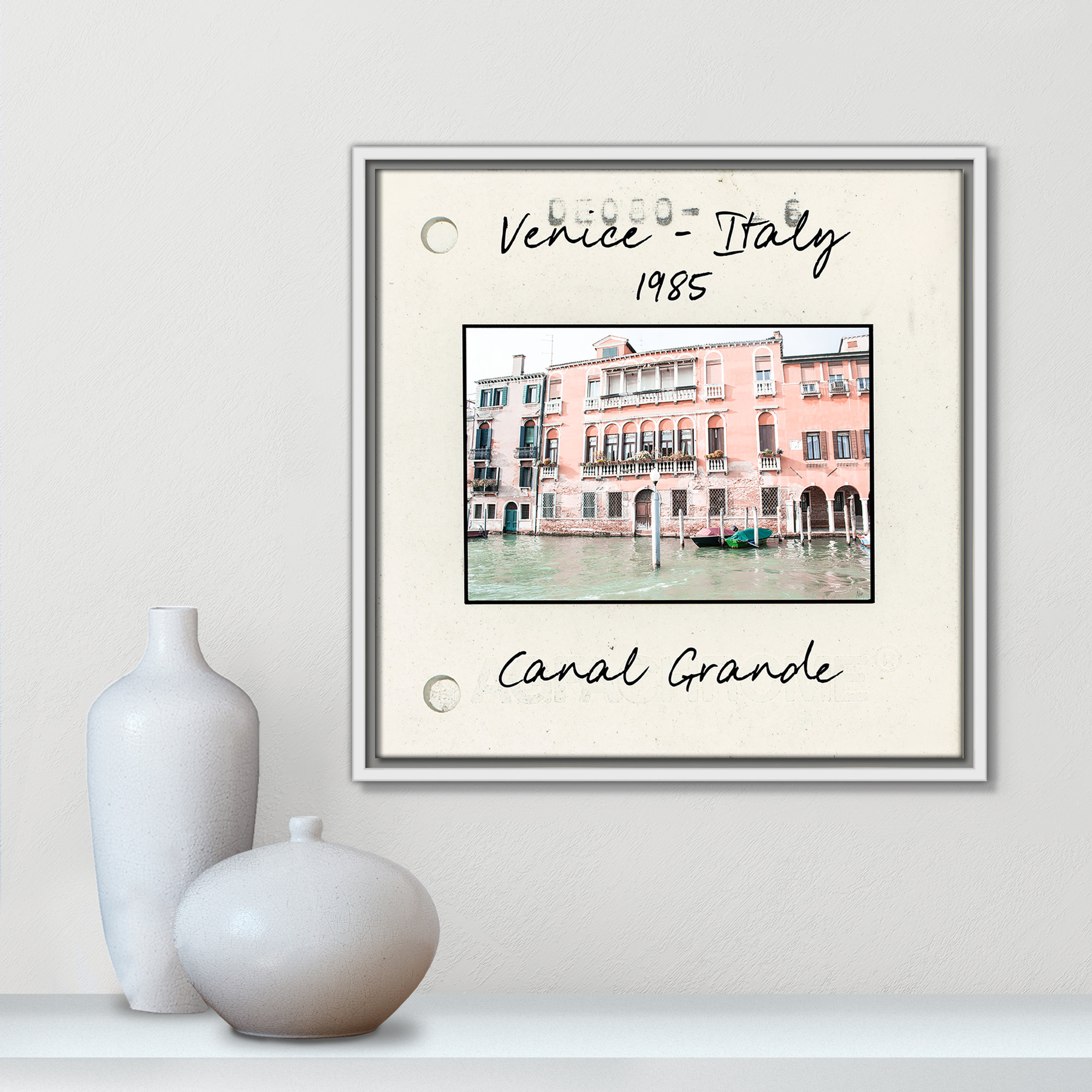 Venice, Italy - Grand Canal Print by Nan, White Floater Framed Canvas, 17.5" H x 17.5" W x 2" D