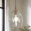 Luminaire suspendu en laiton 1 lumière avec abat-jour en verre transparent Modern Kitchen Island Dome