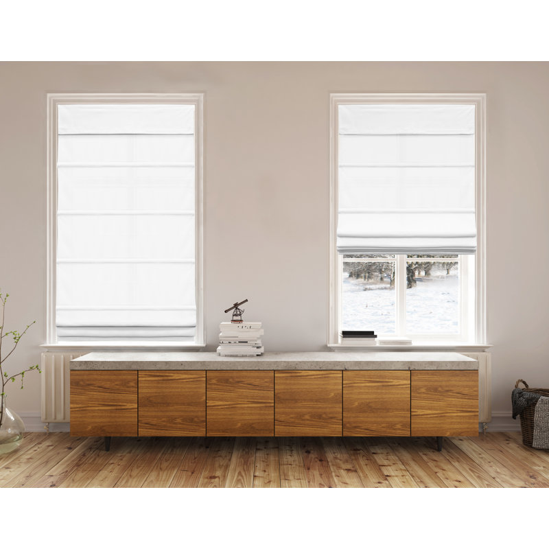 Store romain blanc filtrant la lumière, L 30 po x L 64 po