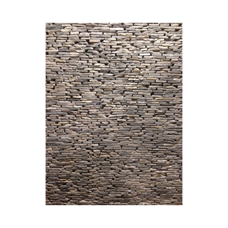 Banyak Random Sized Natural Stacked Stone Tile Grey Mosaic with Mesh Backing - 0.33 sq. ft.