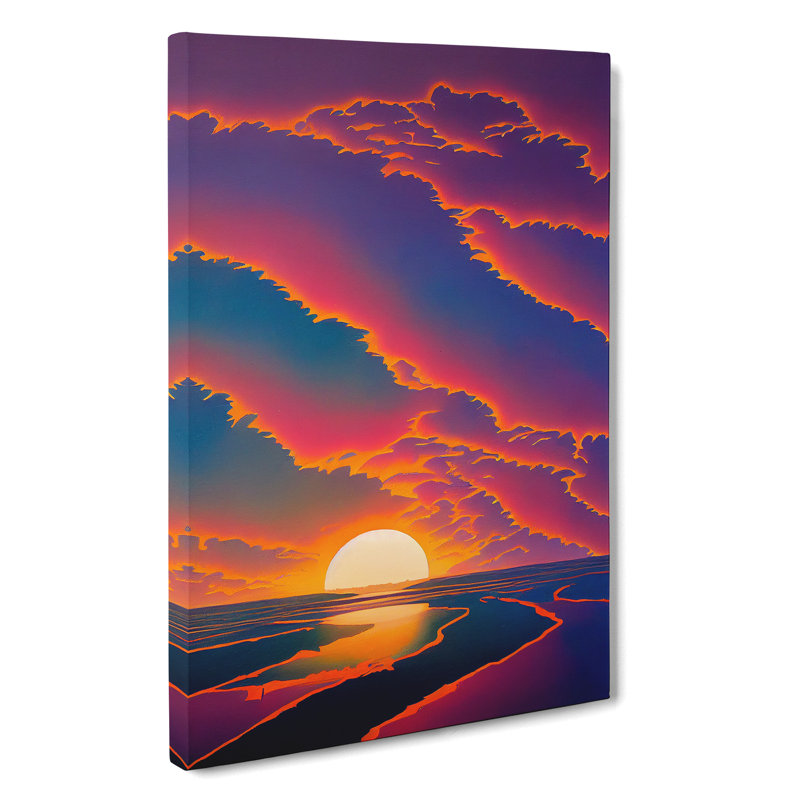 Dreamy Ocean Sunset - Wrapped Canvas, 50cm H x 35cm W x 3cm D