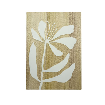 VIP Wood 36.02 in. Brown Engraved Floral Wall Art