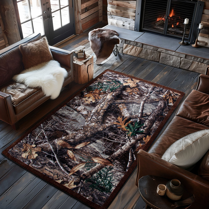 Realtree EDGE Camouflage Area Rug, Rectangle 5'4" x 7'8"