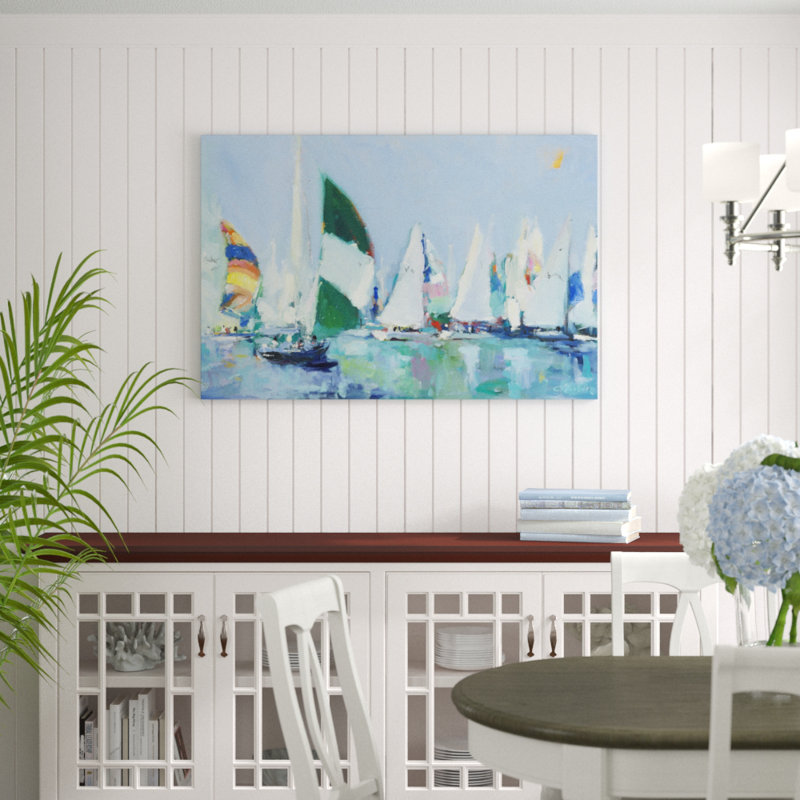 Parking lot 1 Piece Painting on Canvas, 81cm H x 122cm W, Wrapped Canvas
