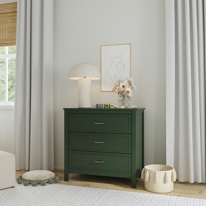Charlie 3 Drawer Dresser, Forest Green