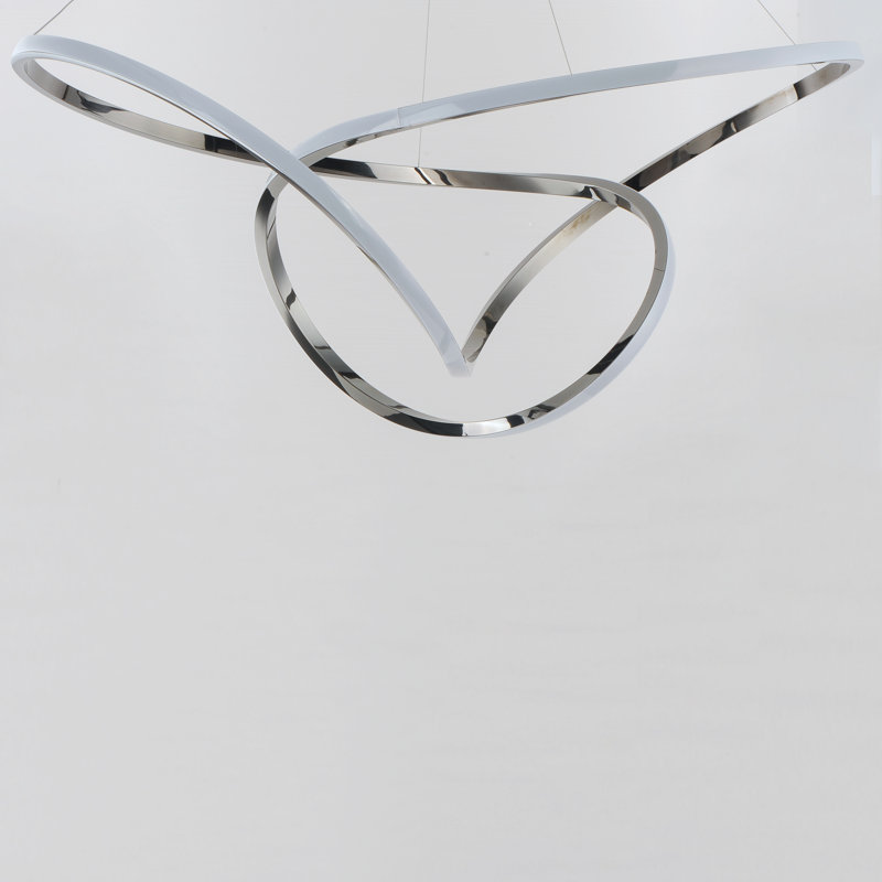 Kayelani 1 - Light Brushed Champagne/Black Chrome LED Single Pendant