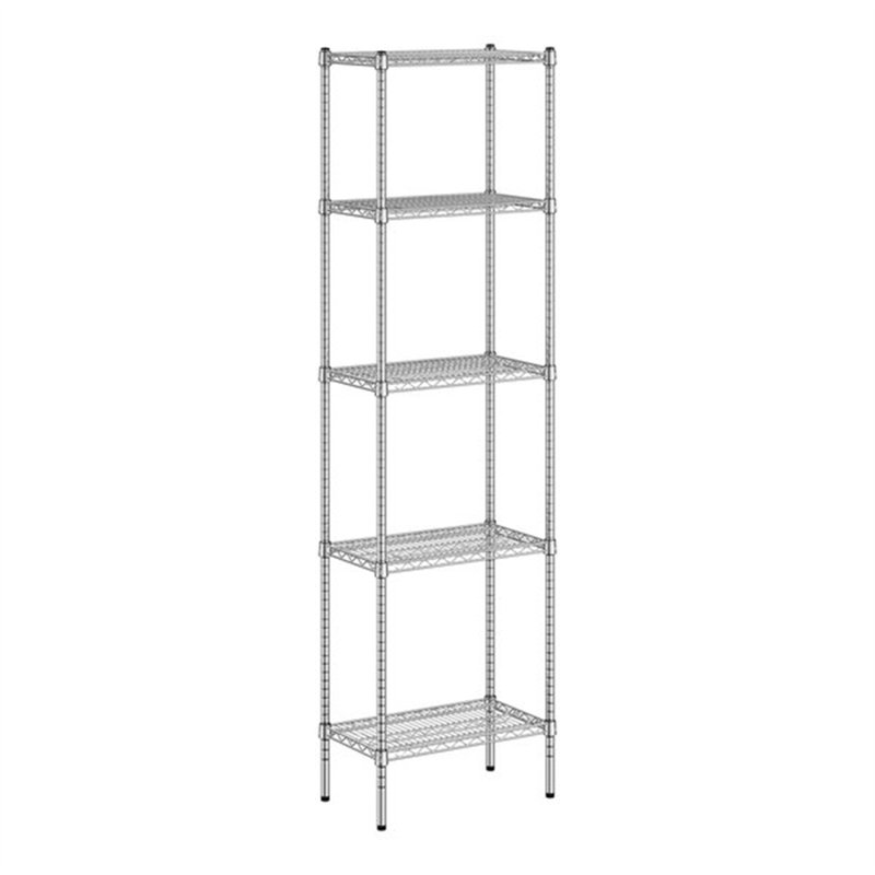 Reggan Metal Shelving Unit, 86" H x 24" W x 18" D, Chrome