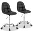 Set Of 2 Modern Armless Office Chair With Wheels, Adjustable Height Mid-Back Swivel Desk Chair