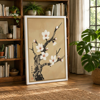 Blossoms on Branch Japandi - Wrapped Canvas