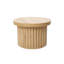 Crystopher Modern Organic Round Coffee Table with Fluted Drum Base, Natural Oak Finish Wood Accent Table-537067347