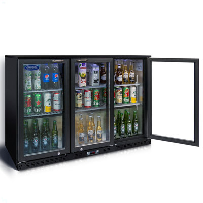 Beverage Refrigerators Cooler  53 Inch 3 Glass Door Back Bar, 480 Cans Commercial Display Bar Fridge For Beer Wine And Drink 11.3 Cu.Ft