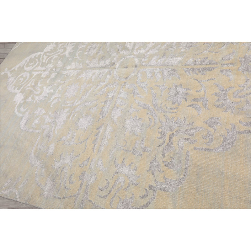 Tapis beige transitionnel en laine noué à la main 8X10 Jaipur Oushak