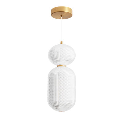 Luminaire suspendu moderne moderne à intensité variable avec abat-jour en acrylique