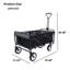 360 lb La poussette pliable à 4 roues, la poussette de plage, la poussette utilitaire, la poussette polyvalente supporte 3 sacs doublés de plastique noir (noir)