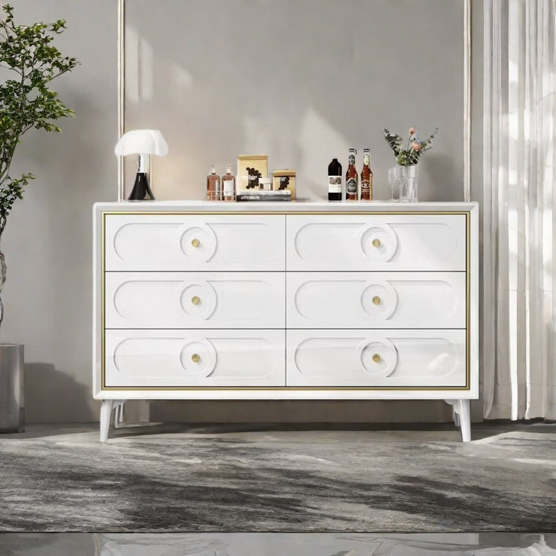 Buffet à tiroirs de luxe moderne extrêmement simple, Blanc