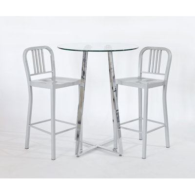 Shara 2 -Person Glass Dining Set