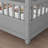 Full Size Floor Wooden Bed With House Roof Frame, Fence Guardrails,Grey-943760266-943760263