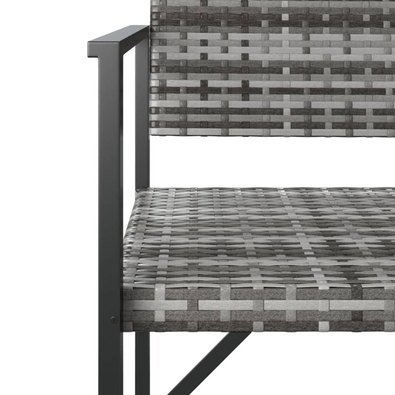 Miakka Metal/Wicker Outdoor Bench, Grey