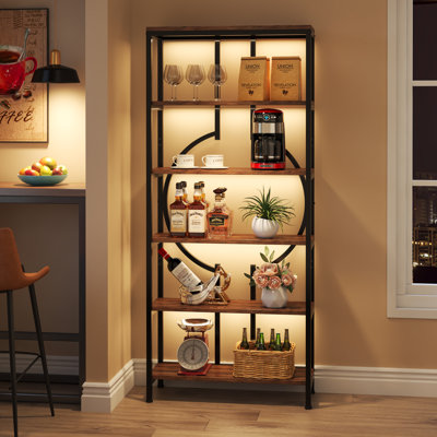 Basel 180cm H x 70cm W Steel Etagere Bookcase