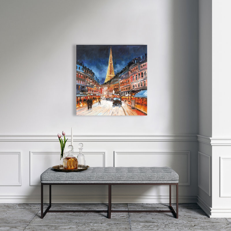 Illuminated Paris - art de salon sur toile pour la décoration intérieure