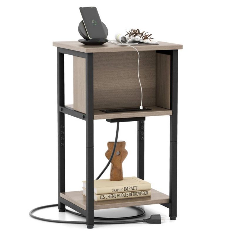 Maguda End Table and Built-In Outlets