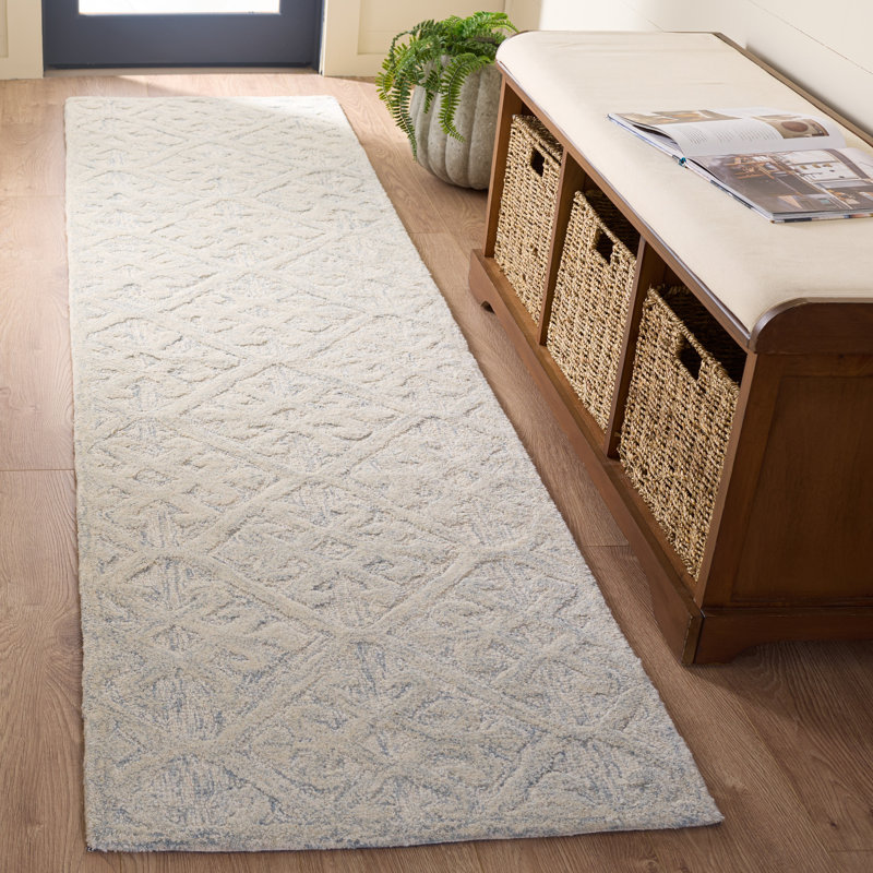 Harvest Hand Woven Wool Geometric Indoor Rug, Runner 2'3" x 9'