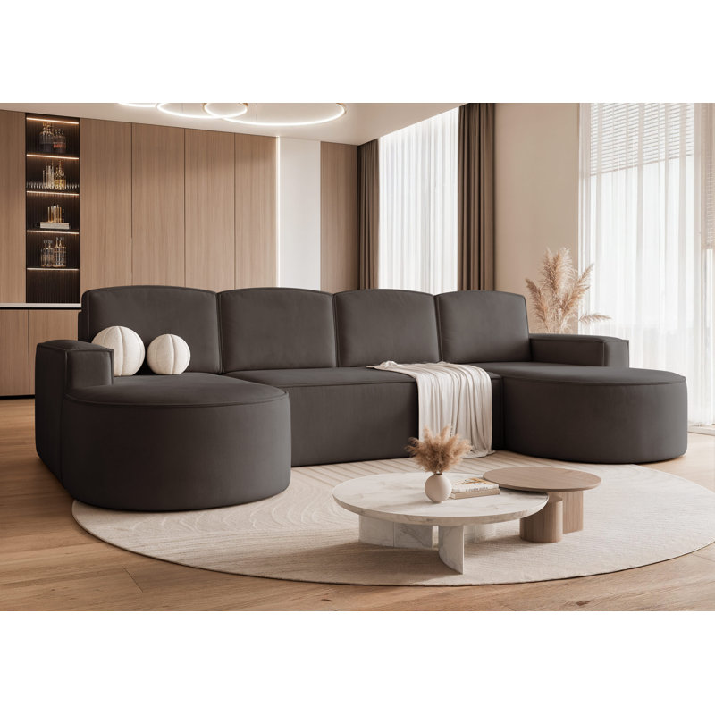 6 Seater Corner Sectional, Light Grey
