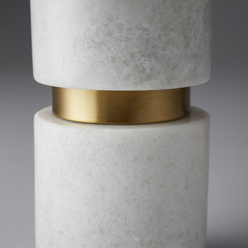 Archer Table Lamp Lamp, White/Brass