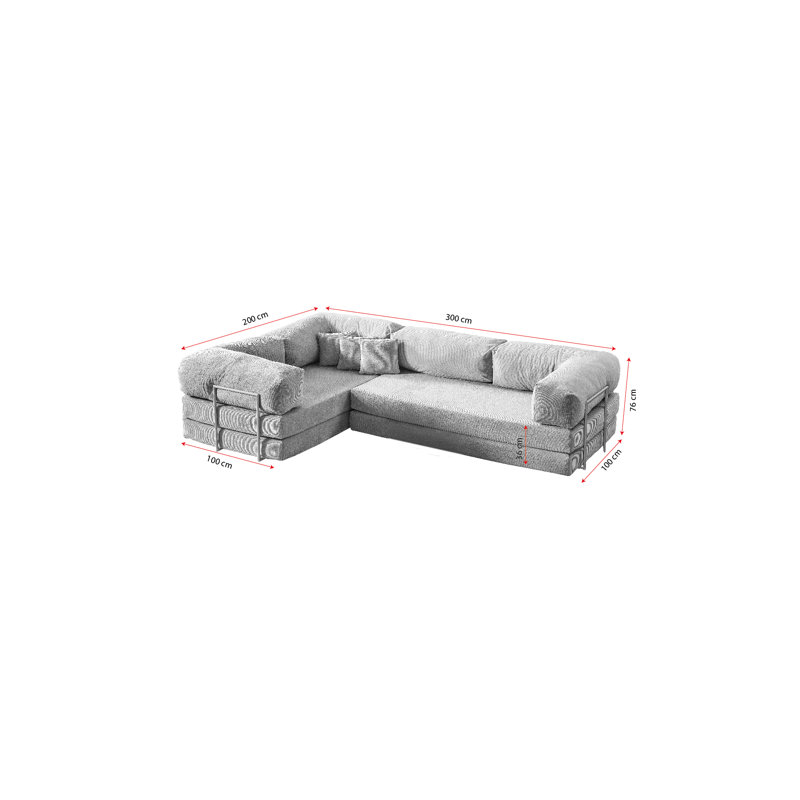 Canapé modulaire en L Anthracite, Gris anthracite