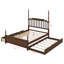 Base de lit plateforme classique en bois avec tête de lit à broche, lit gigogne simple TG et 2 tiroirs de rangement-133218383