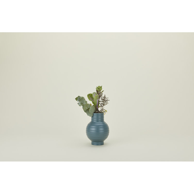 Essential Ceramic Vase, 6" H x 4.5" W x 4.5" D, Blue